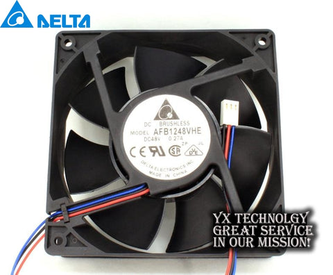 New AFB1248VHE 12038 12cm 48V 0.27A 3 wire dual ball bearing cooling fan for Delta 120*120*38mm
