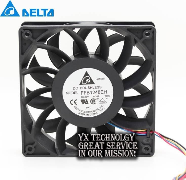 New FFB1248EH 12025 12CM 48V 0.38A four wire PWM fan speed control for DELTA 120*120*25mm