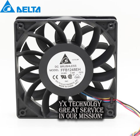 New FFB1248EH 12025 12CM 48V 0.38A four wire PWM fan speed control for DELTA 120*120*25mm