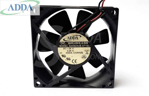New Original ADDA 80x25mm AD0824UB-A71GL DC 24V 0.26A 2Wire axial server inverter Cooling Fans