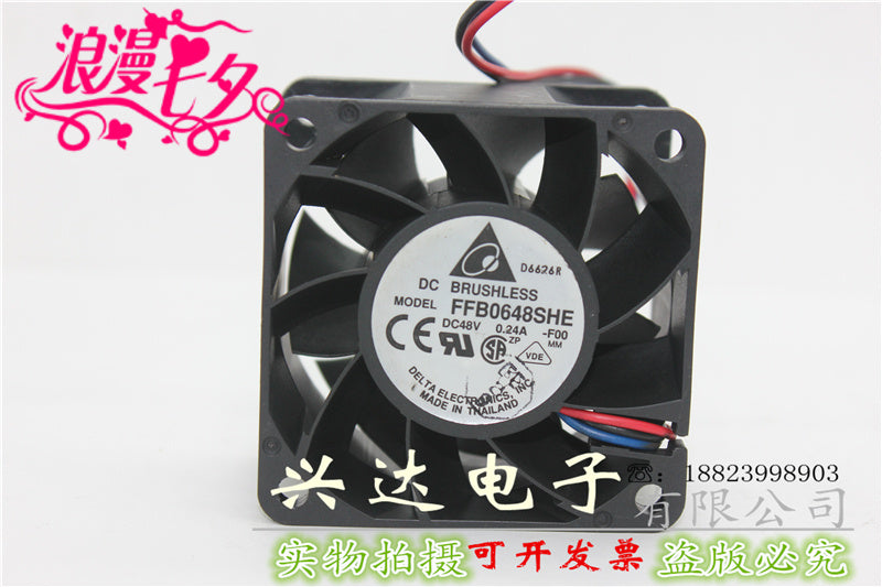 New original FFB0648SHE 48V 0.24 6038 6cm double ball cooling fan