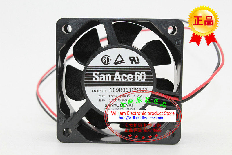 New Original SANYO 109R0612S402 DC12V 0.17A 60*60*25MM 6CM cabinet power supply silent fan