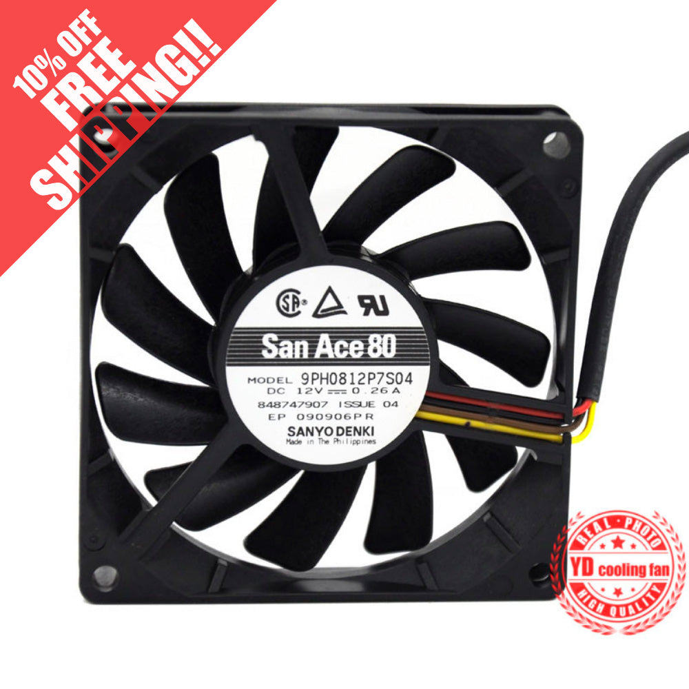 مروحة تبريد نحيفة جديدة SANYO DENKI SAN ACE 8CM 4PIN 8015 PWM 9PH0812P7S04