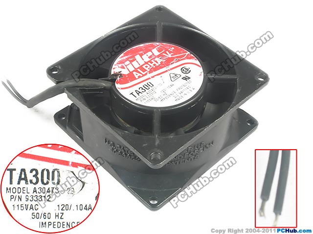 Nidec A30473-20 TA300 Server Square Cooling Fan AC 115V 0.120A 80x80x38mm 2-wire