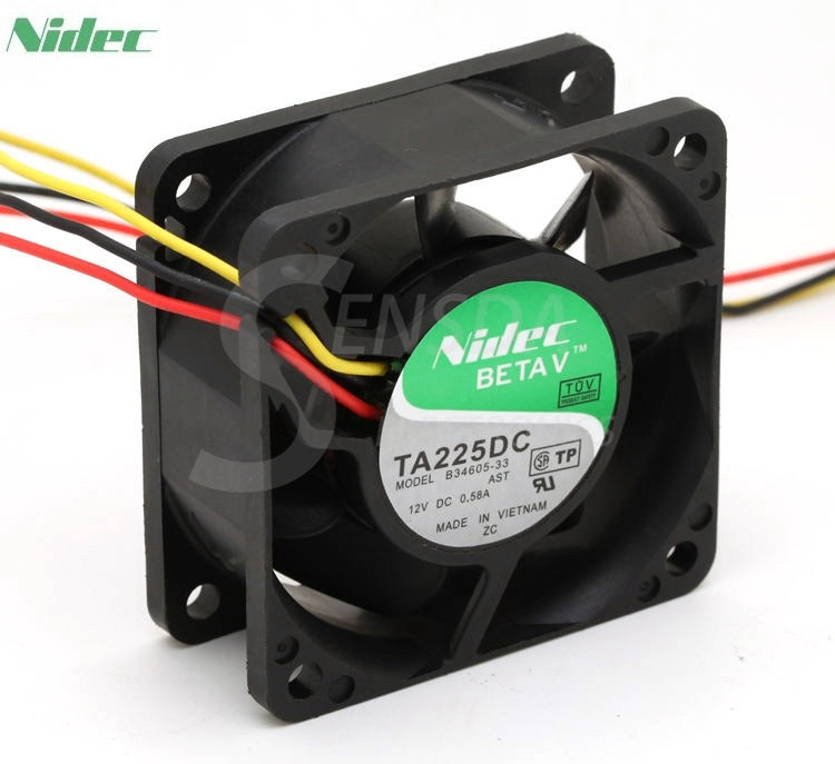 Nidec B34605-33 TA225DC 60mm 6cm 12V 0.58A 60x60x25mm 3-pin server inverter cooling fans