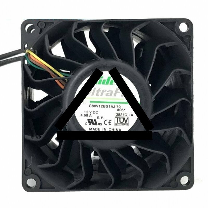 Nidec C80V12BS1AJ-70 DC 12V 4.68A 8 Wires Axial Cooling Fan