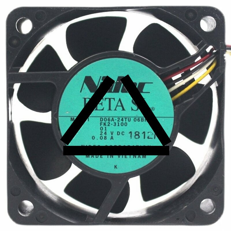 Nidec D06A-24TU 06BH1 DC 24V 0.08A 4 Wires Axial Cooling Fan