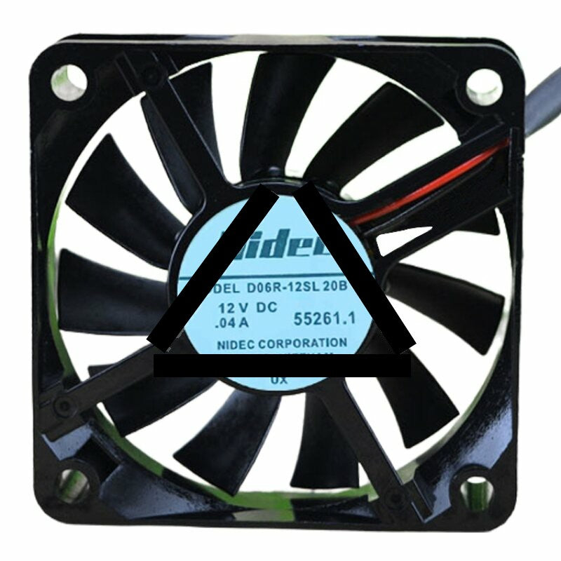 Nidec D06R-12SL 20B DC 12V 0.04A 6015 2 Wires Axial Cooling Fan