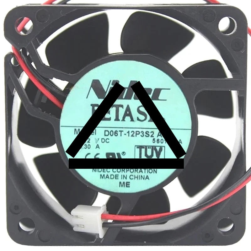 Nidec D06T-12P3S2 AJ DC 12V 0.30A 2 Wires Axial Cooling Fan