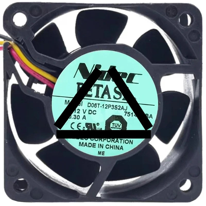 Nidec D06T-12P3S2AJ DC 12V 0.30A 2 / 3 Wires Axial Cooling Fan