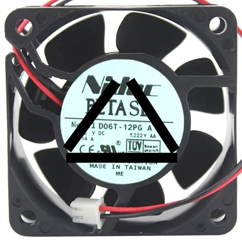 Nidec D06T-12PG A DC 12V 0.14A 2 Wires Axial Cooling Fan
