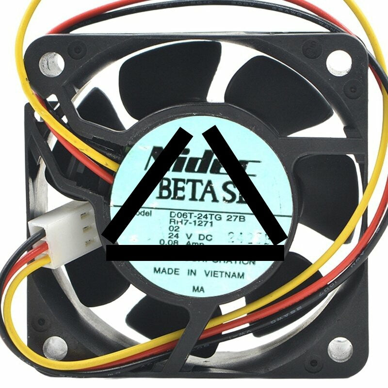 Nidec D06T-24TG 27B DC 24V 0.08Amp 3 Wires 6025 Axial Cooling Fan