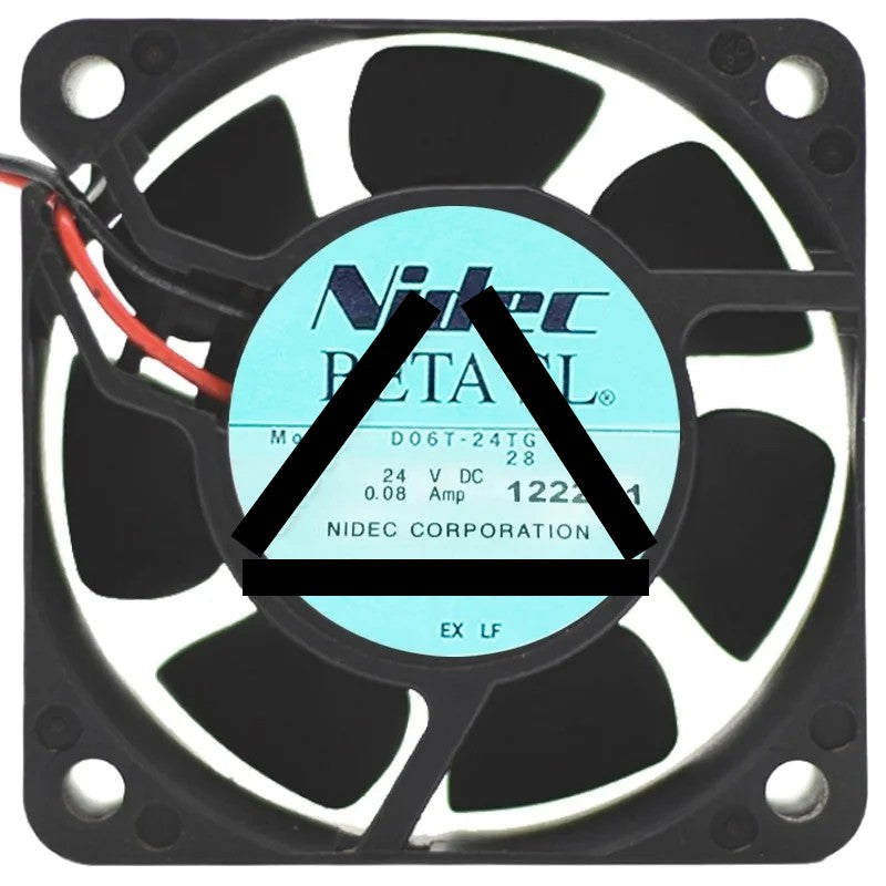 Nidec D06T-24TG 28 DC 24V 0.08Amp 2 Wires Axial Cooling Fan