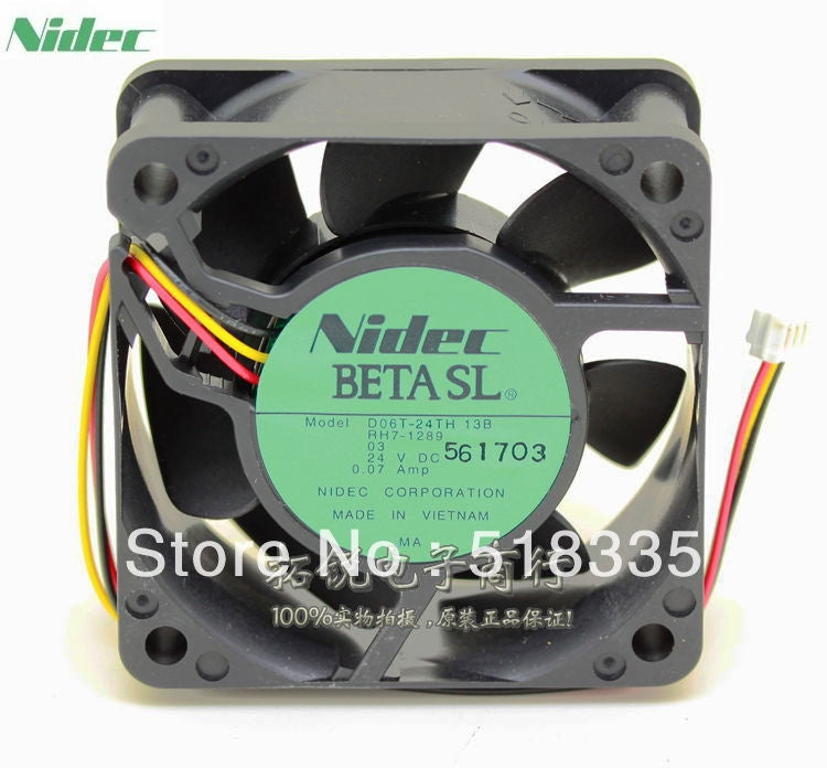 NIDEC D06T-24TH 6cm 60mm 6*6*2.5CM 60*60*25MM 24V 0.07A 6025 server inverter pc case cooling fan