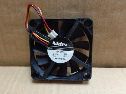 Nidec D06X-12TH DC12V 0.19A 6CM 60*60*10 3 Lines Double Ball Bearing High Rotary Cooling Fan
