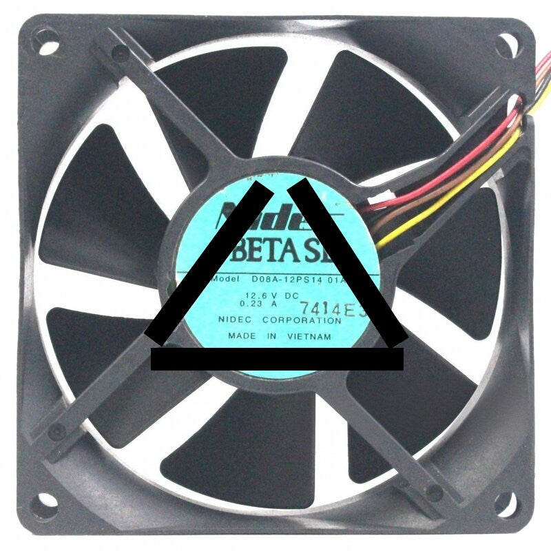 Nidec D08A-12PS14 01A11 DC 12.6V 0.23A 4 Wires 8025 PWM Axial Fan