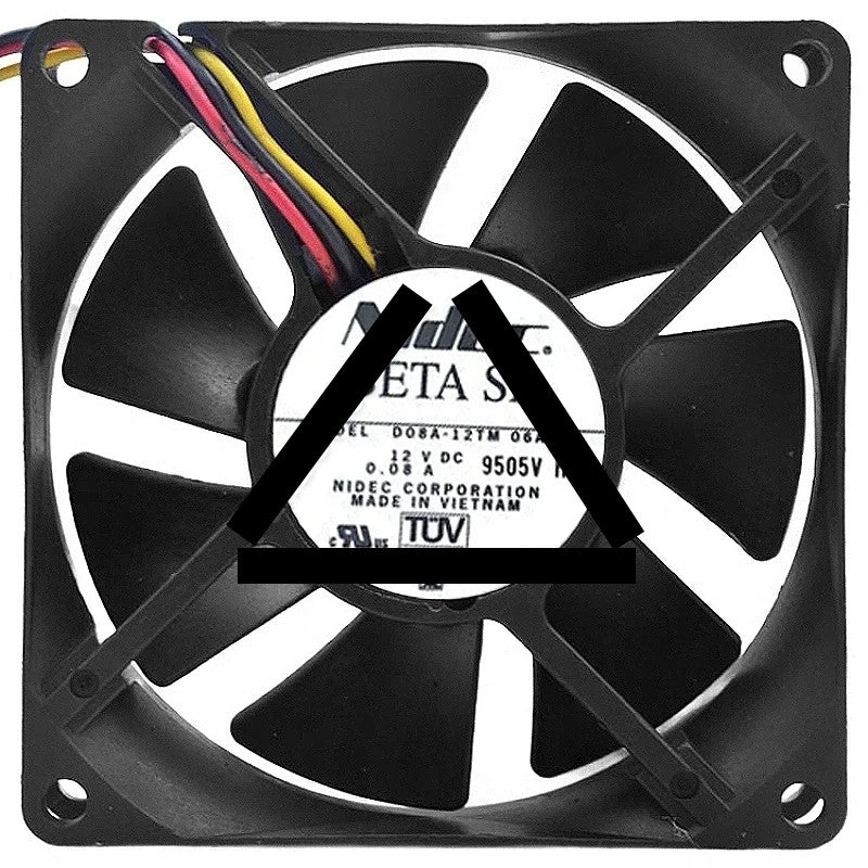 Nidec D08A-12TM 06A DC 12V 0.08A 3 Wires Axial Cooling Fan