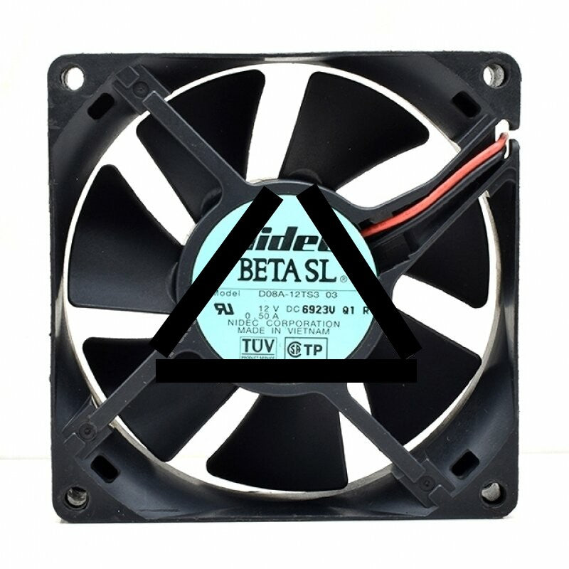 Nidec D08A-12TS3 DC 12V 0.50A 2 Wires Axial Cooling Fan