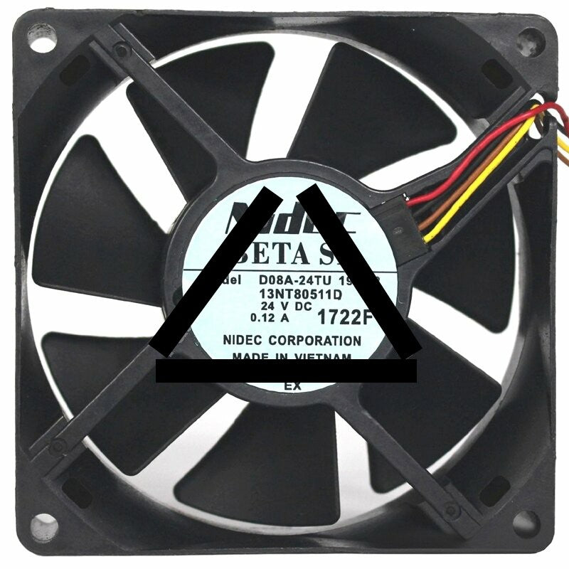 Nidec D08A-24TU 19BH2 24V 0.12A 4 Wires Axial Cooling Fan