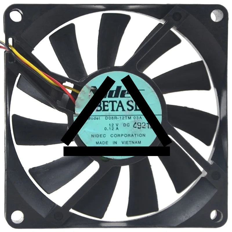 Nidec D08R-12TM 03A DC 12V 0.12A 3 Wires Axial Cooling Fan