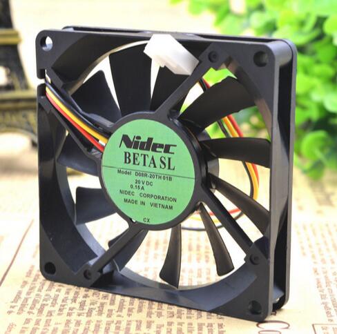 مروحة محول مفتاح 3 أسلاك NIDEC D08R-20TH 01B 80*80*15 20V 0.15A 8CM