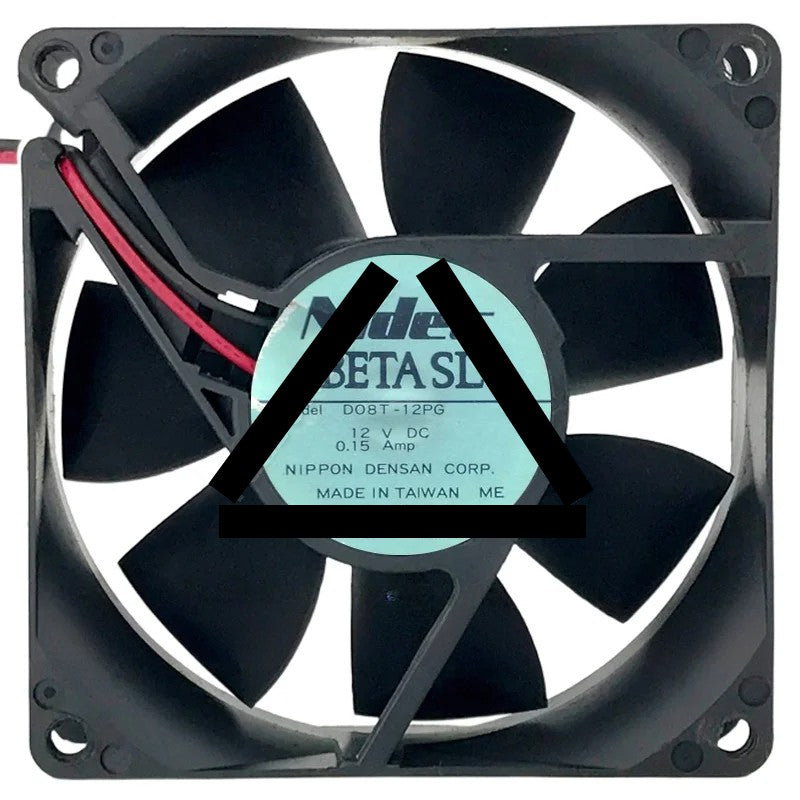 Nidec D08T-12PG DC 12V 0.15Amp 2 Wires Axial Cooling Fan