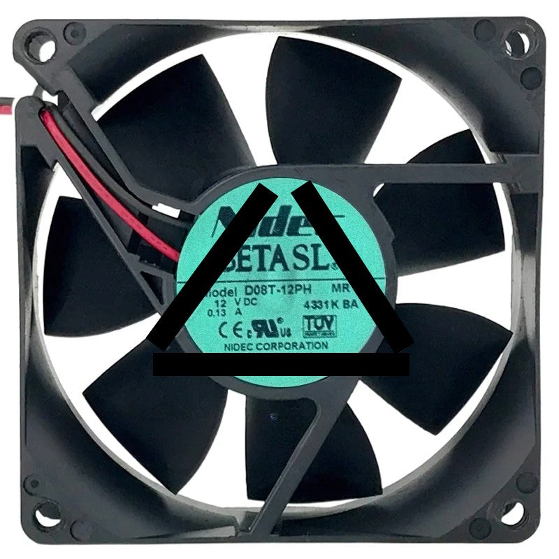 Nidec D08T-12PH MR DC 12V 0.13A 2 Wires Axial Cooling Fan