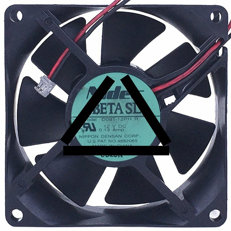 Nidec D08T-12PH R DC 12V 0.13Amp 2 Wires Axial Cooling Fan