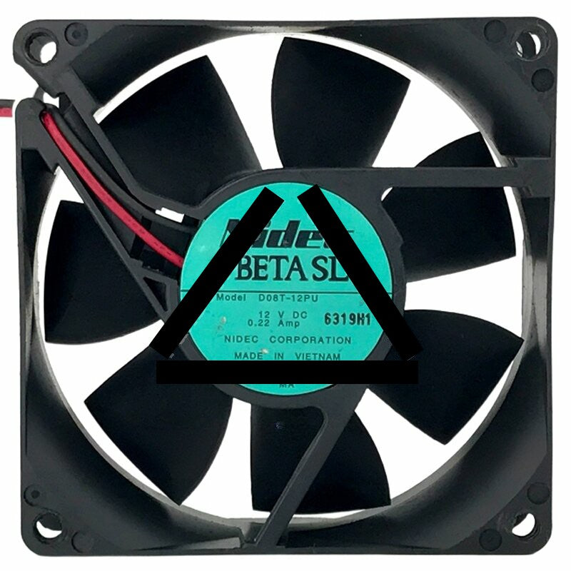 Nidec D08T-12PU DC 12V 0.22Amp 2 Wires Axial Cooling Fan