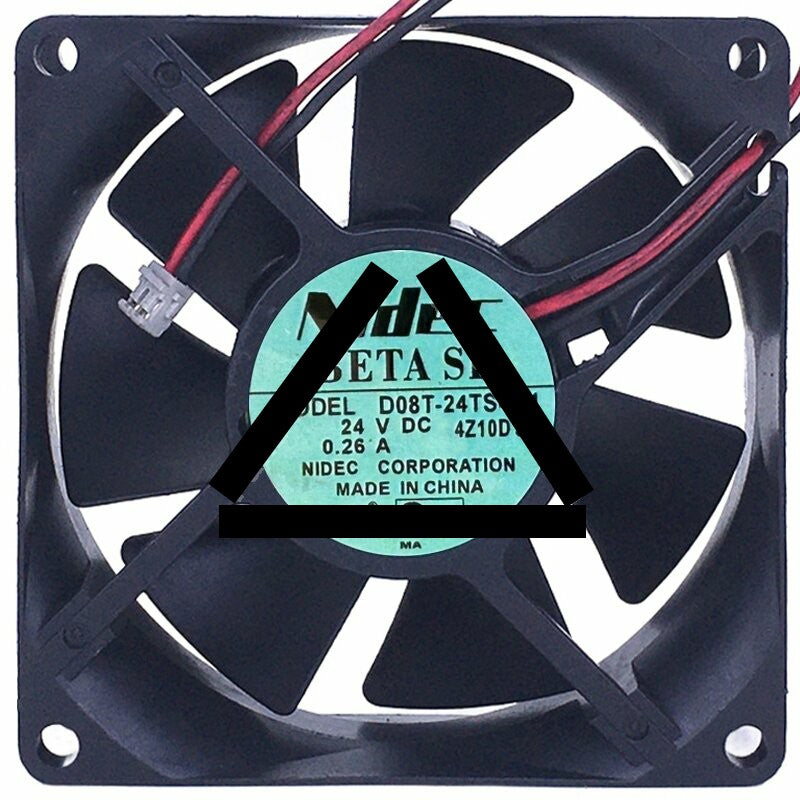 Nidec D08T-24TS4 11 DC 24V 0.26A 2 Wires 8025 Axial Cooling Fan