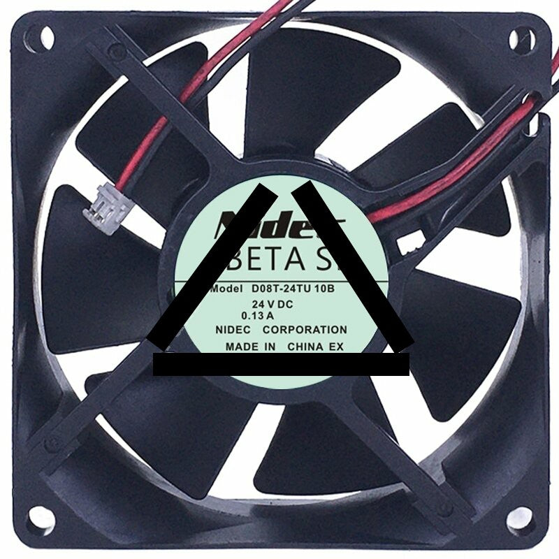 Nidec D08T-24TU 10B DC 24V 0.13A 2 / 3 Wires 8025 Axial Cooling Fan