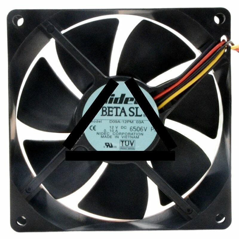 Nidec D09A-12PM 03A DC 12V 0.10A 3 Wires Axial Cooling Fan