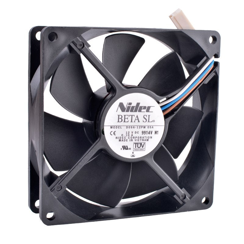 مروحة بمحمل كروي مزدوج Nidec D09A-12PM 05A DC12V 0.10A