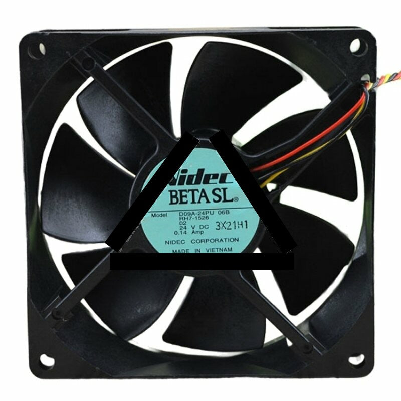 Nidec D09A-24PU 06B RH7-1526 DC 24V 0.14Amp 2 Wires / 3 Wires / 4 Wires Axial Cooling Fan