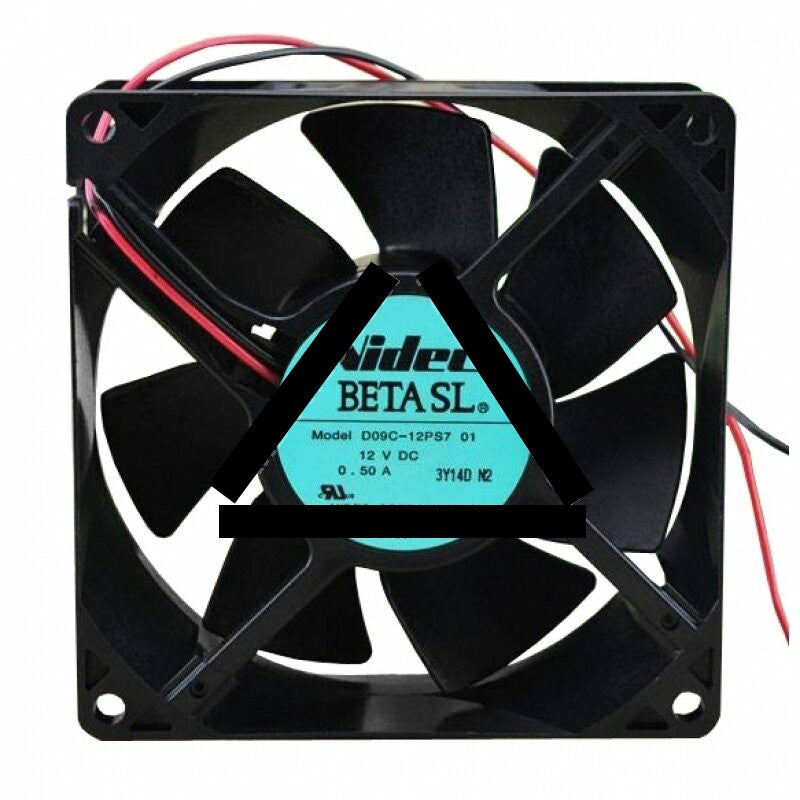 Nidec D09C-12PS7 DC 12V 0.50A 2 Wires Axial Cooling Fan