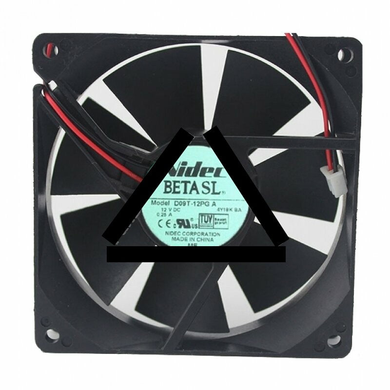 Nidec D09T-12PG DC 12V 0.25A 2 Wires Axial Cooling Fan