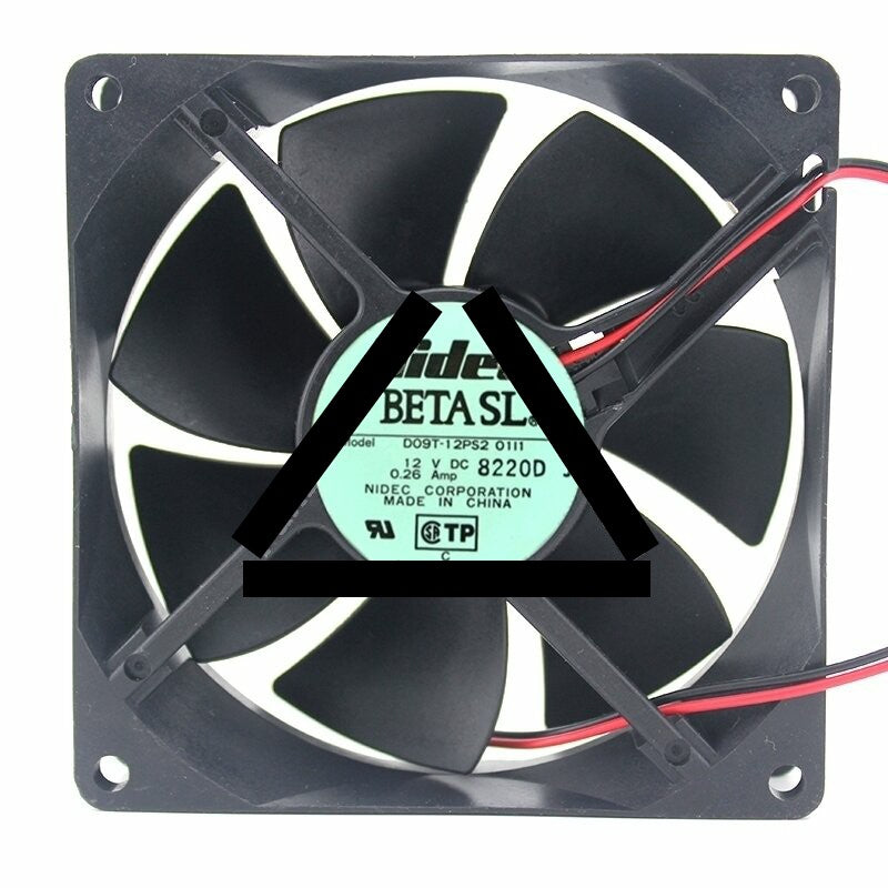 Nidec D09T-12PS2 DC 12V 0.26A 2 Wires Axial Cooling Fan