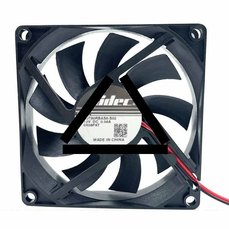 Nidec DJT80RBAS5-S02 DC 12V 0.04A 2 Wires Axial Cooling Fan