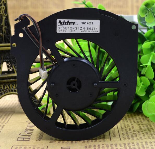 مروحة تبريد جهاز عرض وتلفزيون كبيرة Nidec G80E12NS1ZN-56J14 12V 1.65A
