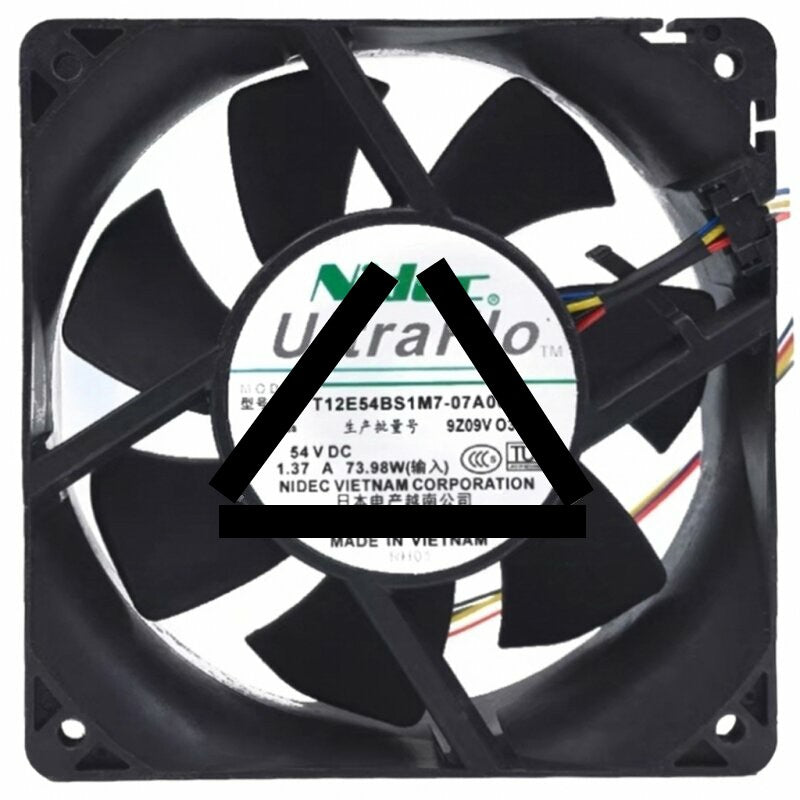 Nidec T12E54BS1M7-07A06 DC 54V 1.37A 2 / 3 / 4 Wires Axial Cooling Fan
