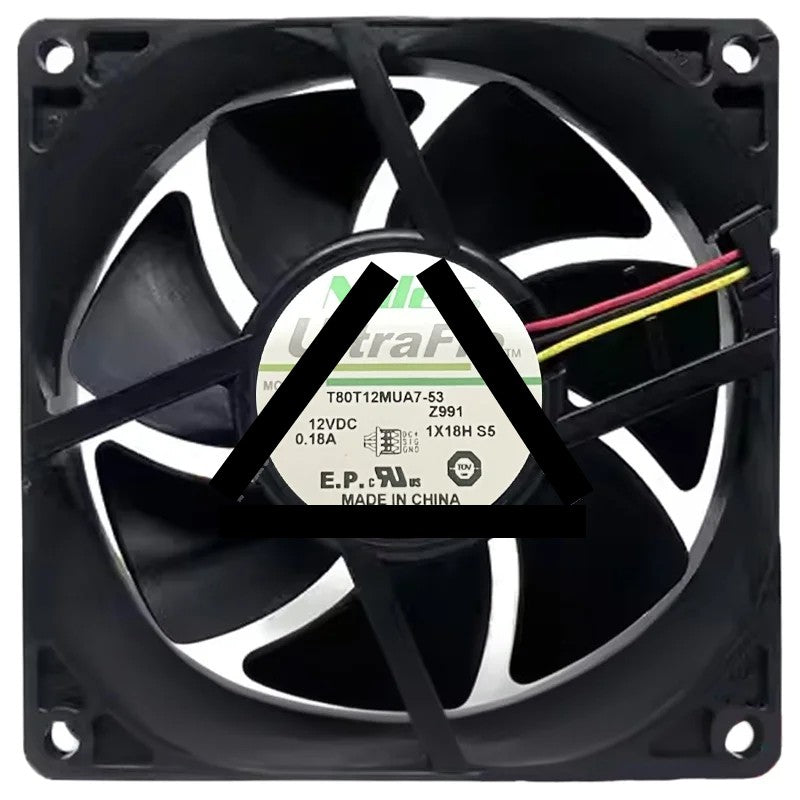 Nidec T80T12MUA7-53Z991 DC 12V 0.18A 3 Wires Axial Fan