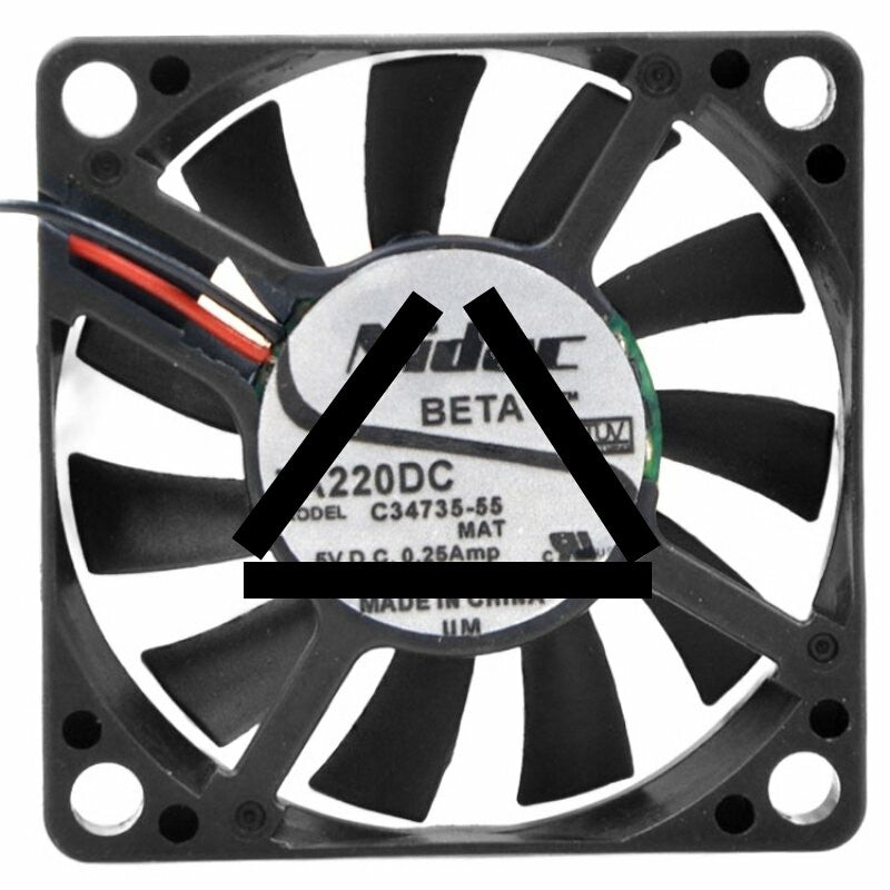 Nidec TA220DC C34735-55 DC 5V 0.25Amp 2 Wires Axial Cooling Fan
