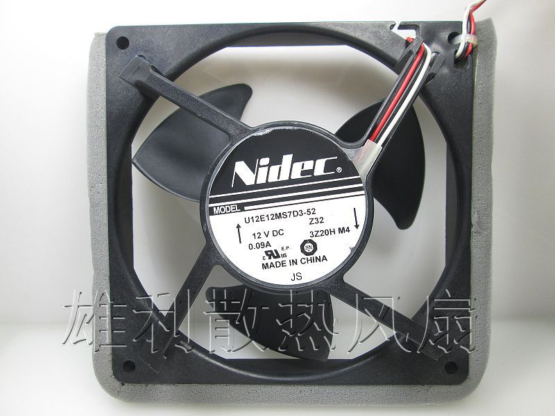 NIDEC U12E12MS7D3-52 12V 0.09A 12CM refrigerator cooling fan