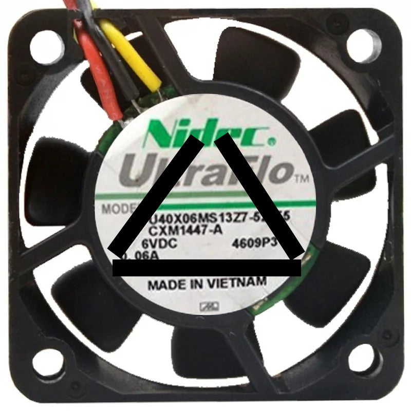 Nidec U40X06MS13Z7-52J55 DC 6V 0.06A 3 Wires Axial Cooling Fan