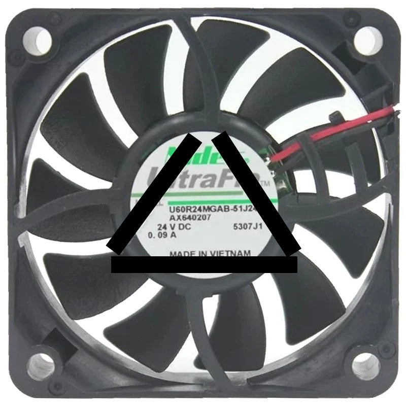 Nidec U60R24MGAB-51J24 DC 24V 0.09A 2 Wires Axial Cooling Fan
