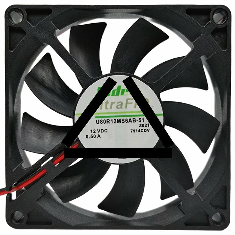 Nidec U80R12MS6AB-51 DC 12V 0.50A 2 Wires Axial Fan