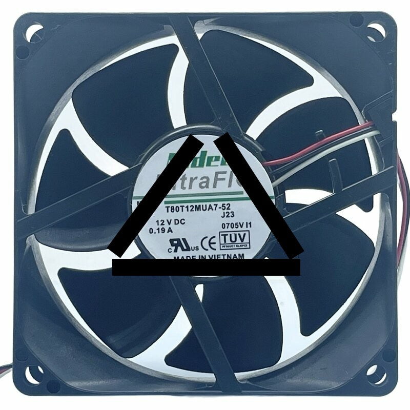 Nidec UltraFlo T80T12MUA7-52 DC 12V 0.19A 3 Wires Axial Cooling Fan