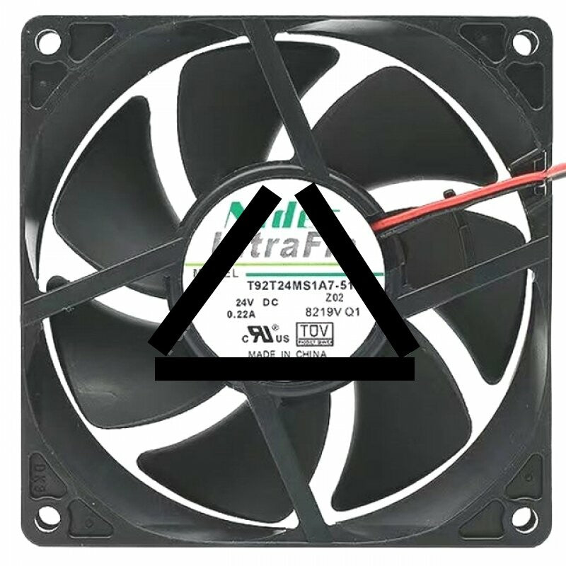 Nidec UltraFlo T92T24MS1A7-51Z02 DC 24V 0.22A 2 Wires Axial Cooling Fan