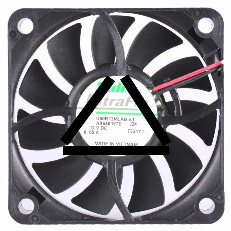 Nidec UltraFlo U60R12MLAB-51 DC 12V 0.05A 2 Wires Axial Cooling Fan