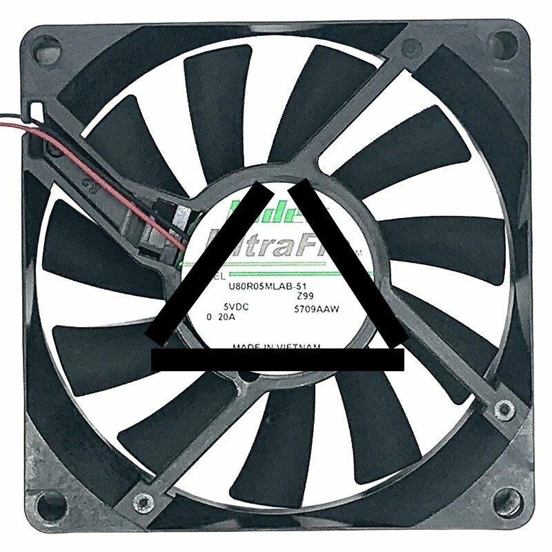 Nidec UltraFlo U80R05MLAB-51 DC 5V 0.20A 2 Wires Axial Cooling Fan